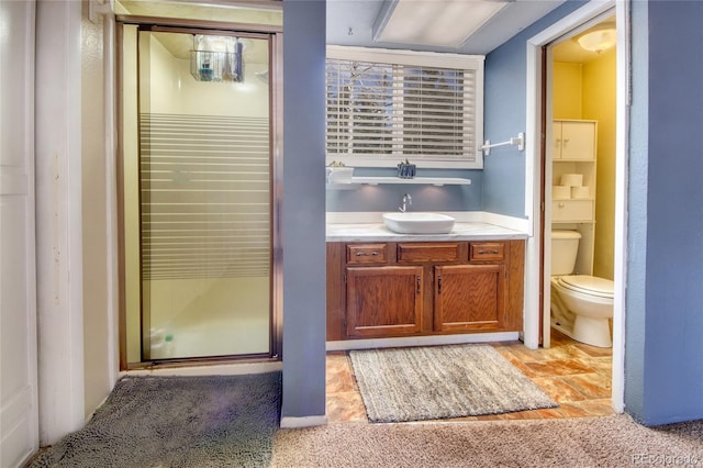 397 Will Scarlet Dr, Divide, CO 80814 - full bath with a shower stall, toilet, and vanity