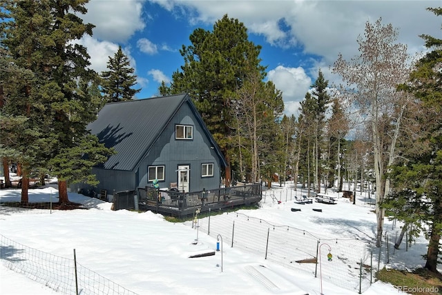 397 Will Scarlet Dr, Divide, CO 80814 - view of front of house with a wooden deck