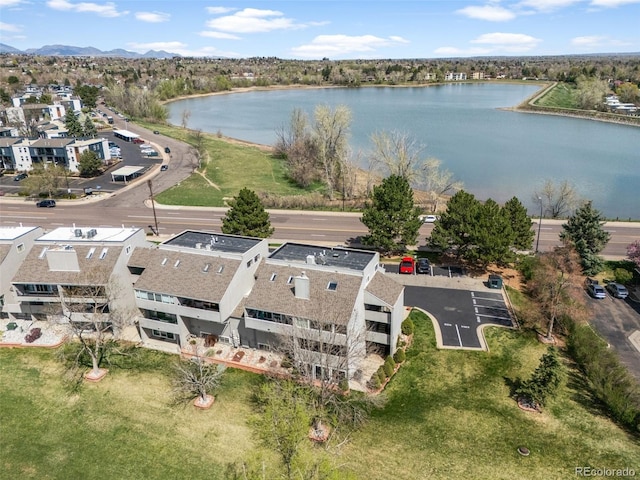 10520 W Jewell Ave Unit 102, Lakewood, CO 80232 - drone / aerial view with a water and mountain view