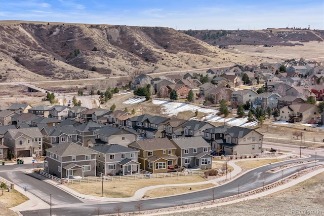 bird's eye view featuring a residential view