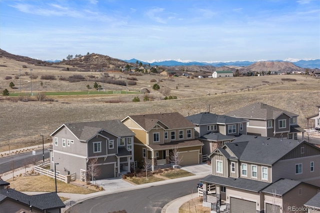 mountain view with a residential view