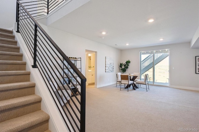 14337 Shasta Daisy Pt, Parker, CO 80134 - home office with light colored carpet, baseboards, and recessed lighting