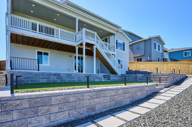 14337 Shasta Daisy Pt, Parker, CO 80134 - back of property featuring stairway