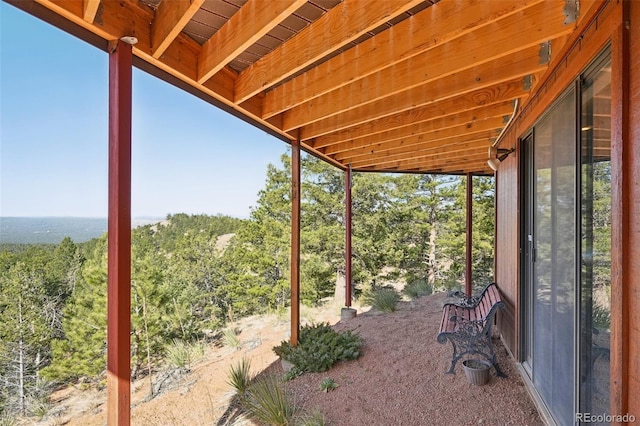 102 Douglas Fir Ln, Woodland Park, CO 80863 - view of patio with a view of trees