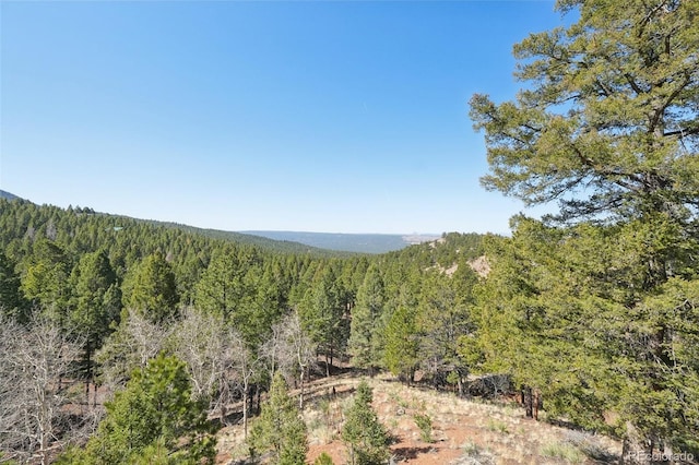 102 Douglas Fir Ln, Woodland Park, CO 80863 - mountain view featuring a wooded view