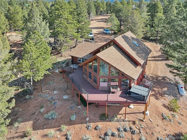 102 Douglas Fir Ln, Woodland Park, CO 80863 - drone / aerial view with a wooded view