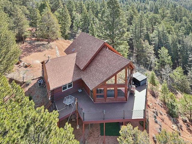 102 Douglas Fir Ln, Woodland Park, CO 80863 - aerial view featuring a view of trees