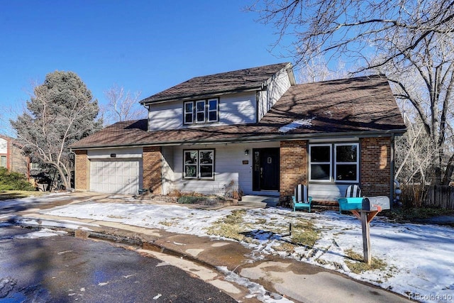 view of front property with a garage