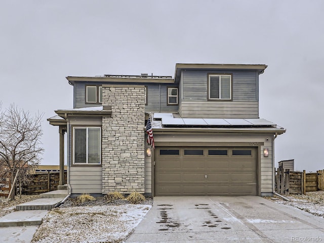 view of front facade with a garage