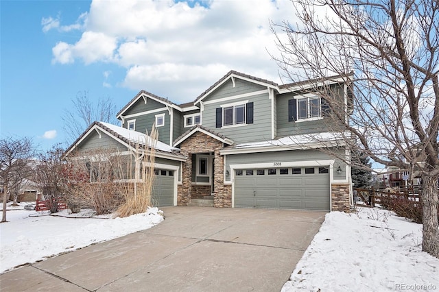 view of front of house with a garage