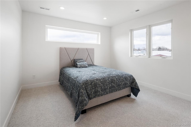 1953 W 47th Ave, Denver, CO 80211 - bedroom with carpet flooring, recessed lighting, baseboards, and visible vents
