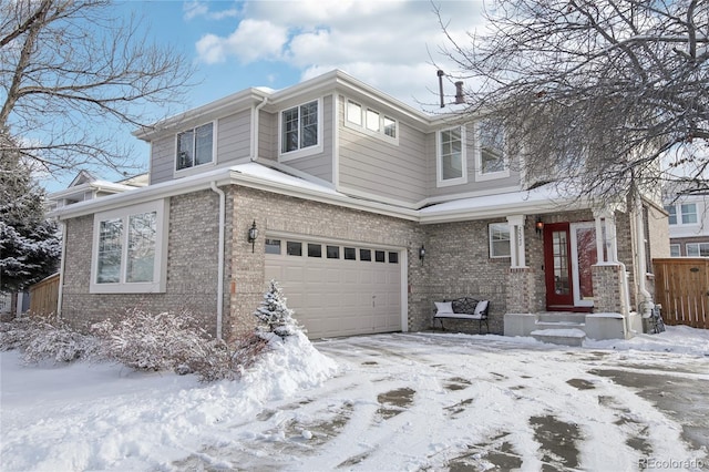 view of front facade featuring a garage