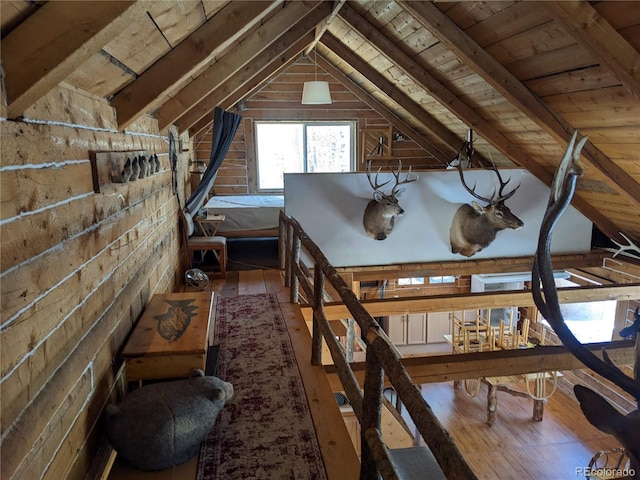 view of unfinished attic