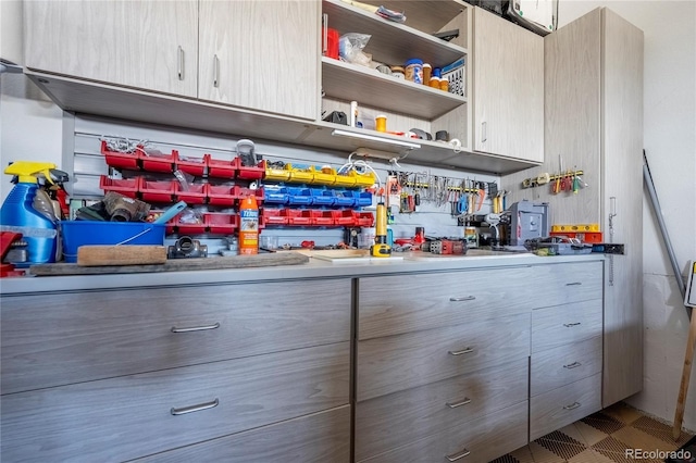 bar with a workshop area