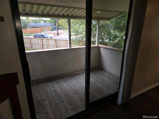 view of unfurnished sunroom