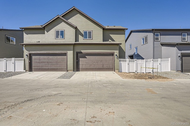 view of front property with a garage