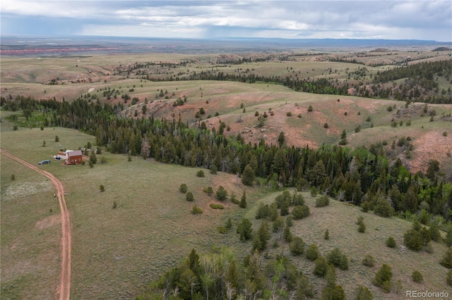 drone / aerial view with a rural view