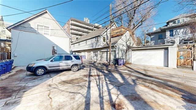 exterior space featuring a garage