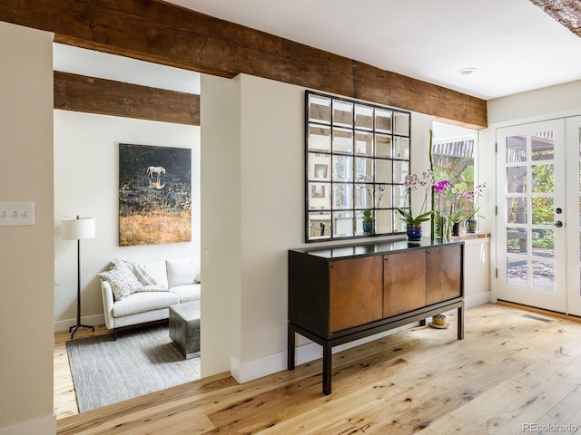 interior space featuring light wood-type flooring