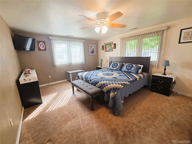 720 W 4th St, Julesburg, CO 80737 - bedroom featuring baseboards, carpet flooring, and a ceiling fan