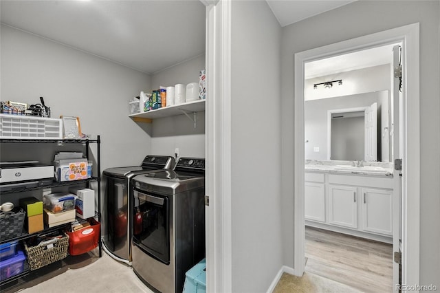 6513 Dry Fork Cir, Frederick, CO 80516 - laundry area featuring separate washer and dryer and baseboards