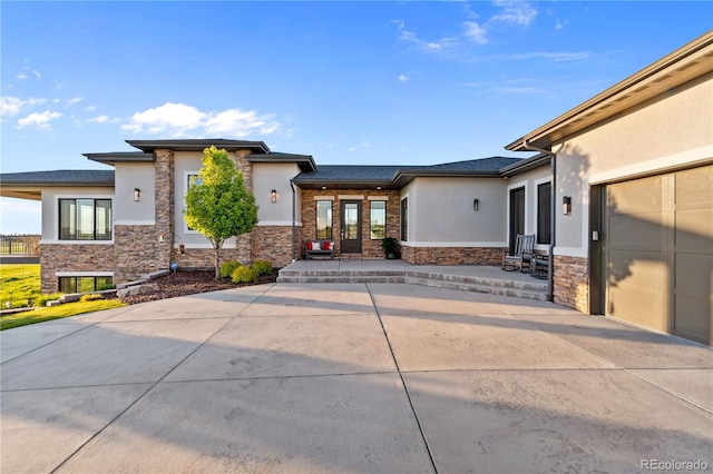 exterior space featuring french doors