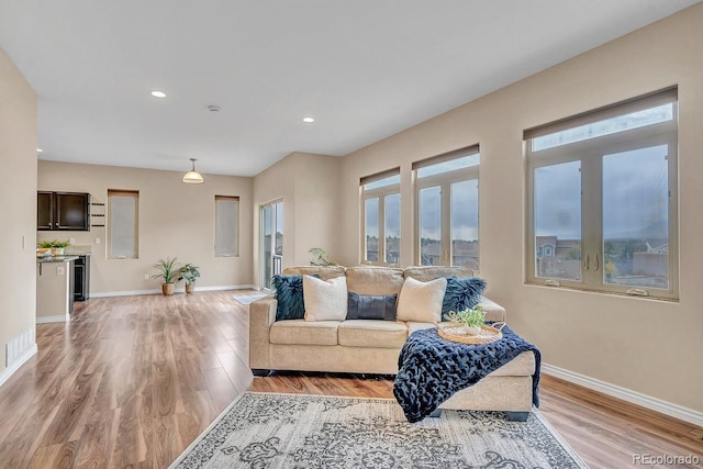 861 Circle Rd, Palmer Lake, CO 80133 - living area featuring recessed lighting, baseboards, and light wood-type flooring