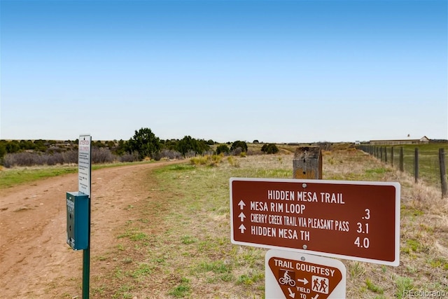 view of community sign