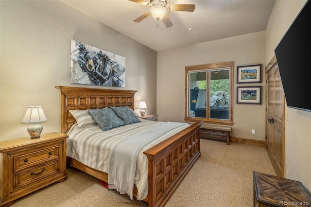 309 Eastridge Dr, Dillon, CO 80435 - bedroom featuring light colored carpet and a ceiling fan