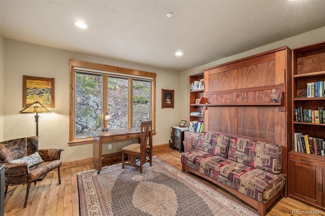309 Eastridge Dr, Dillon, CO 80435 - home office featuring light wood-style flooring and recessed lighting