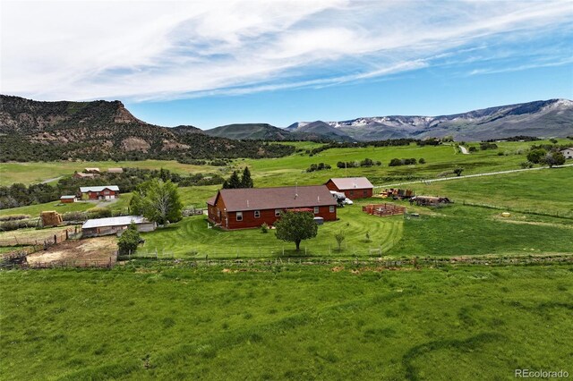 view of mountain feature featuring a rural view