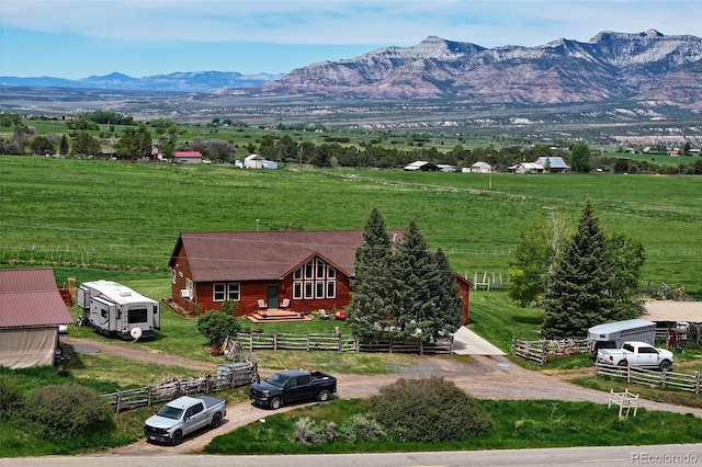 view of mountain feature featuring a rural view