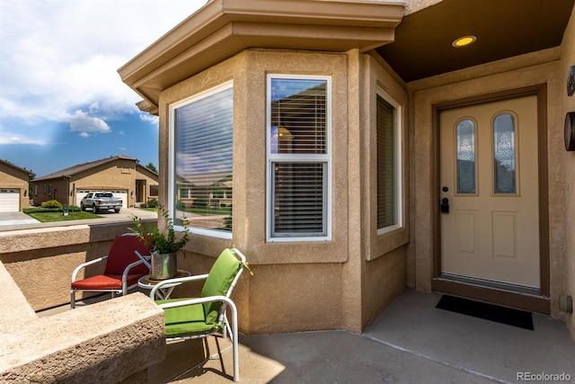 entrance to property with a garage