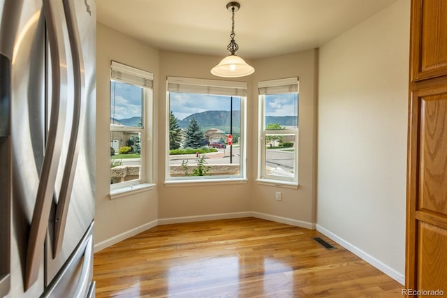 unfurnished room featuring light hardwood / wood-style flooring