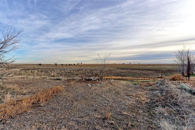 view of yard with a rural view