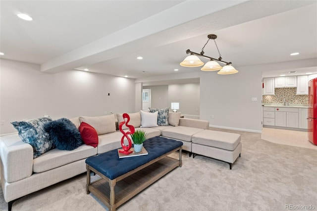 5980 Dunraven Ct, Golden, CO 80403 - living area featuring recessed lighting and light carpet