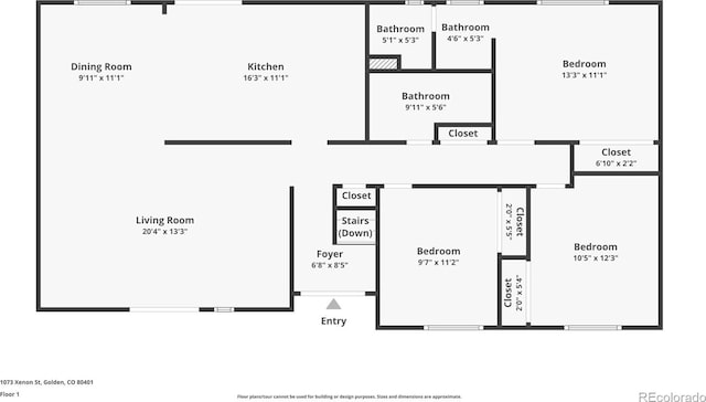 1073 Xenon St, Golden, CO 80401 - floor plan / room layout