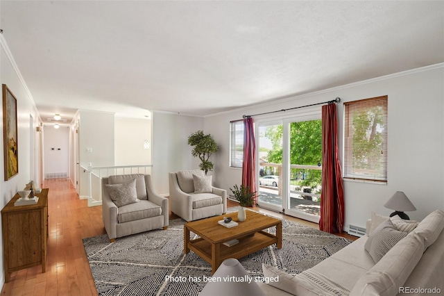1073 Xenon St, Golden, CO 80401 - living room featuring crown molding and light wood-style floors