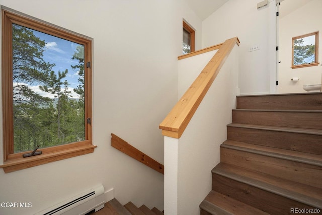 452 Gcr 835, Fraser, CO 80442 - stairway with a baseboard radiator and a barn door