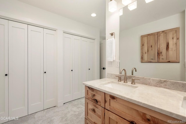 452 Gcr 835, Fraser, CO 80442 - bathroom featuring vanity, a closet, and recessed lighting