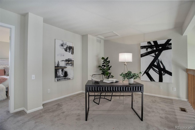 view of carpeted office