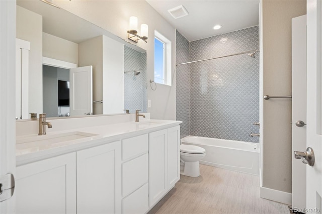 23814 E 36th Pl, Aurora, CO 80019 - bathroom featuring tub / shower combination and double vanity