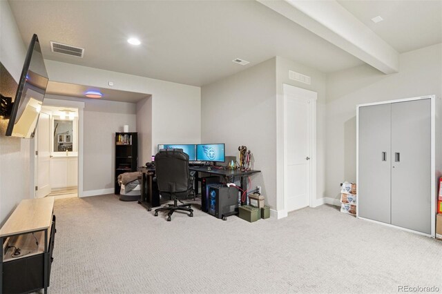 23814 E 36th Pl, Aurora, CO 80019 - carpeted office space featuring baseboards and recessed lighting