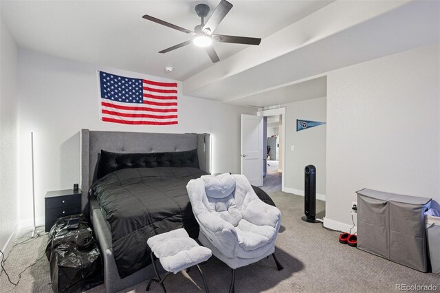 23814 E 36th Pl, Aurora, CO 80019 - carpeted bedroom featuring baseboards and ceiling fan