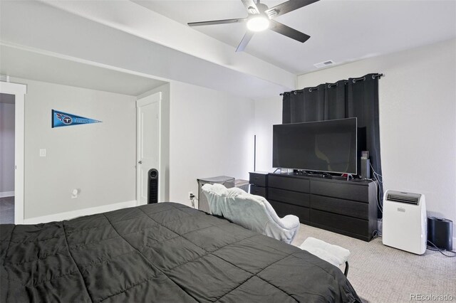 23814 E 36th Pl, Aurora, CO 80019 - bedroom featuring light carpet and ceiling fan