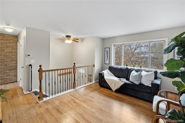 living room with light wood-style floors