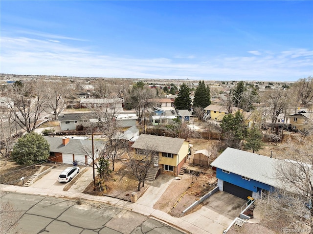 bird's eye view with a residential view