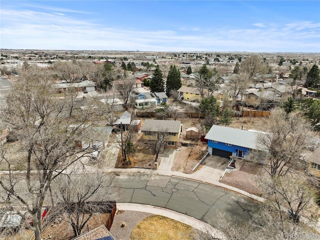 aerial view featuring a residential view