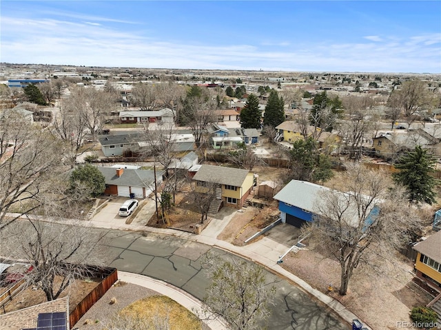 bird's eye view featuring a residential view