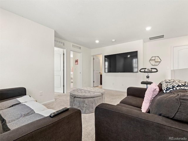 28314 E 6th Pl, Watkins, CO 80137 - living area with light colored carpet, baseboards, and recessed lighting
